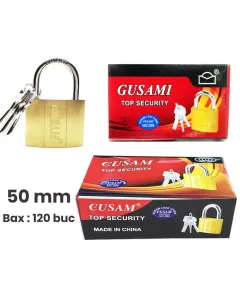 Стоманен катинар Eusam 50 mm Top Security с 3 ключа на едро, 120 бр./кутия