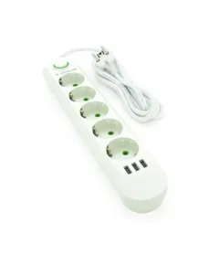 Множество контакти 5 контакта с 3x USB, Interlook, 5 м, бял Engross