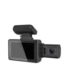 Автомобилен DVR видеорегистратор, Full HD 1080P, 3 ъгъла на заснемане, 170° ултрашироко зрително поле, 2.4" HD LCD дисплей, 5 MP камера, нощно виждане, троен запис, цикличен запис, G-сензор, детектор на движение, черен цвят. 2.4-инчов LCD HD дисплей - обо