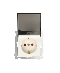 Priza simpla incastrata, cu capac 16A, 250V, SCHUKO EXEN alb / 290-000103-240 Engros